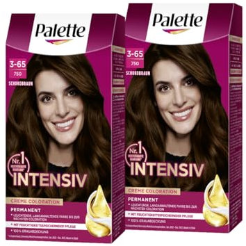Palette Intensiv Creme Coloration 3-65/750 Schokobraun (2 x 115 ml), permanente Haarfarbe für leuchtende, langanhaltende Farbbrillanz & 100% Grauabdeckung