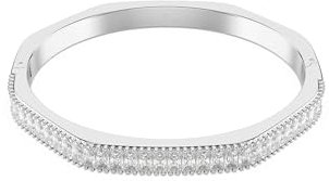 Swarovski Bracciale rigido Matrix, Taglio baguette, Forma ottagonale, Bianco, Placcato rodio