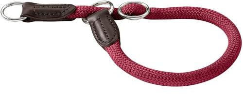 HUNTER Dressurhalsung FREESTYLE, Farbe: bordeaux, strapazierfähiges Tau mit Polyamid-Kern, weich & robust, wetterfest & pflegeleicht, ideal für Training & Alltag, Größe: M-L