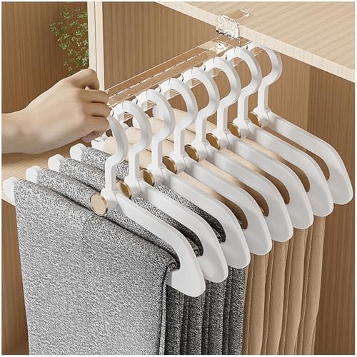 GIFALPXO Pull Out Hosen Rack, Kleiderbügel Schrank Organisatoren und Lagerung Platz sparende Kleiderbügel, Top Mount Garderobe Aufhänger Handtuch Coat Racks Closet Rod,35x4x7.5cm