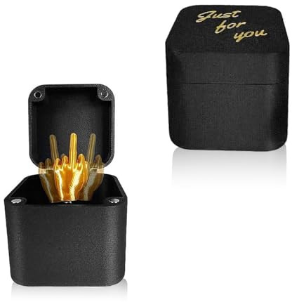 KLEHOPE Coffret Cadeau Surprise du Majeur 2 Pièces, Matériau PLA Coffret Cadeau Surprise Doigt D'honneur, Impression 3D Doigt D'honneur Boîte, Couvercle Magnétique, pour Cadeau, Décoration