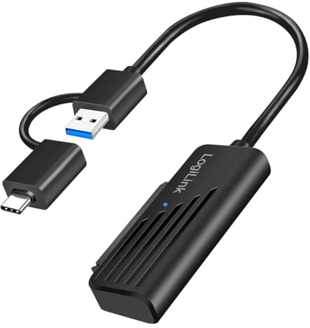 Logilink AU0062-2-in-1 USB 3.2 (Gen1) zu SATA Adapter, USB 3.2 Gen1, um SATA Festplatten (HDD/SSD) schnell per USB an Computer/Notebook anzuschließen