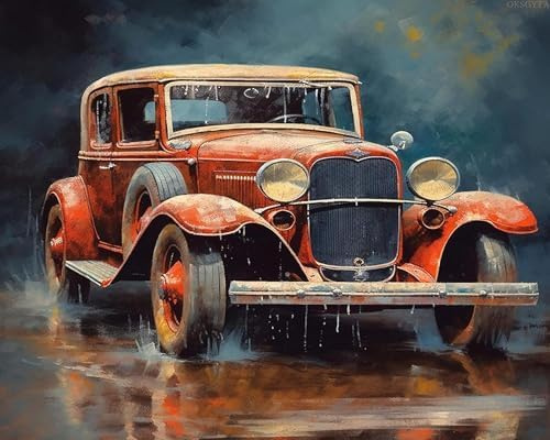 Peinture par numéros,voitures rétro,camions,pick-up,voitures classiques,kit de peinture à l'huile sur toile à faire soi-même,adultes débutants,toile pré-imprimée,loisirs créatifs pour mur de maison