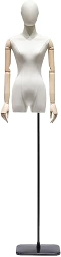 Schaufensterpuppe Kleid Form mit Ständer gepaart mit zartem Schlüsselbein, Bauen Sie Metall, um die Basis zu Bauen, Formular -Schaufensterpuppen zum Nähen von Kleidung, Schmuck, Goldstativ