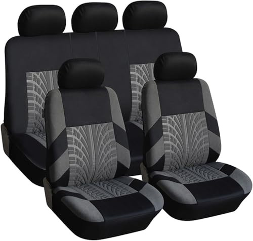 QWEDFSD Auto SchonbezüGe FüR Ford Focus St Line 2005-2025,Stoff SitzbezüGe Komplettset AutositzbezüGe Atmungsaktiv rutschfest VerschleißFest Innenraum ZubehöR,D/Grey