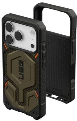 URBAN ARMOR GEAR Monarch Pro Case kompatibel mit Apple iPhone 17 Pro Hülle (Wireless Charging/Magnetische Aufladung, 5-Schichten Schutz) Kevlar grün