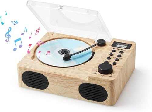 G Keni Personal CD Player with Bluetooth & USB-C Charging, Portable CD Player with FM Radio, MP3/USB/AUX Playback, LCD Display, Stereo Sound & Retro Design