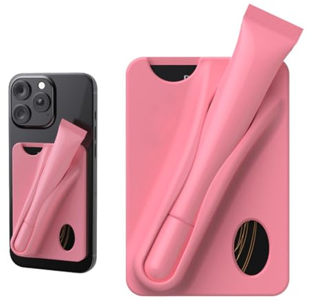 Lipgloss-Schutzhülle für Handy, Lipgloss Handyhülle, Handyhülle Lipgloss Halter, Rosa (B)