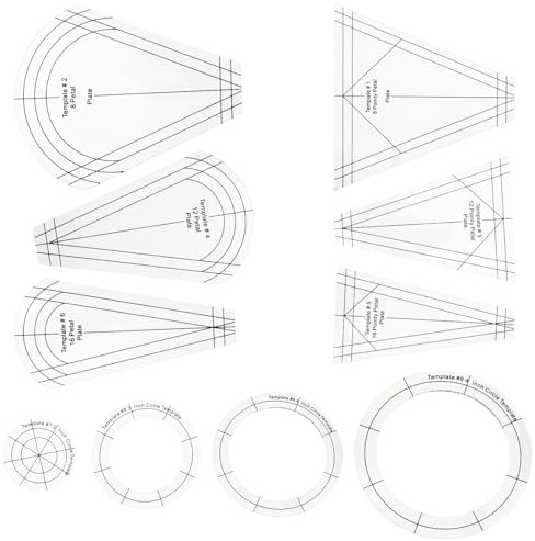 Smgda 10PCS Acrylic Quilting Template Ruler, Multi-Shape Design Plate & Patchwork Guides for Sewing Machine, DIY Craft Tools for Clothing, Quilt Design & Crafting Projects (Transparent)