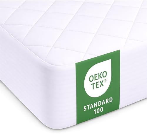Twinzen Matratzenschoner 90x190/200 Gesteppt Atmungsaktiv Oeko-Tex | Weiche Auflage · Komfortables Liegegefühl · Mit Gummiband rundum · Dehnbar · Pflegeleicht · Für täglichen Gebrauch geeignet