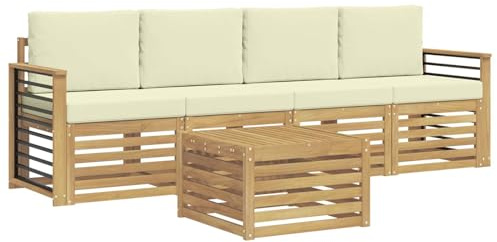 vidaXL Sofagarnituren Massivholz Akazie, Garten Lounge-Sofa, strapazierfähige Außensitzgruppe, modernes Terrassenmöbel, bequemer Wohnbereich