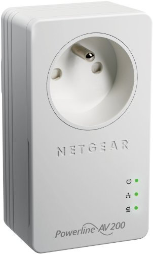 Netgear XAV1601-100FRS Adaptateur CPL Ethernet Powerline 200 Mbit/s Nano Avec Prise Femelle Integrée Homeplug AV 1 Port