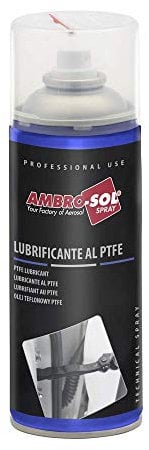 Ambro-Sol - L050 Lubrificante Spray al PTFE, Protettivo Contro la Polvere, Ideale per Serrature, Cerniere o Guarnizioni, Bomboletta Spray 100% Riciclabile all'Infinito da 400 ml, Bianco tenue