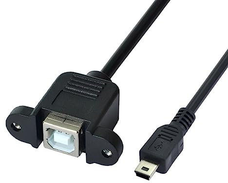 chenyang CY USB 2.0-Buchse auf Mini-USB-5-Pin-Stecker Typ zur Plattenmontage Schrauben Kabel 20 cm