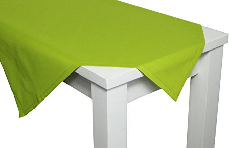 beties Farbenspiel Tischdecke Mitteldecke ca. 110x110 cm - in interessanter Größen- und Farbauswahl - 100% Baumwolle für eine fröhlich Stimmung in Unifarben (Apfelgrün)