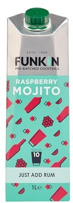 Funkin Raspberry Mojito Pre-Made Cocktail Mix 1 Litre (Case of 6) | Cocktail - Just Add Spirits, Perfect For Parties