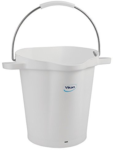 Vikan 56925 Pail, 5 gal, PP/SS, White