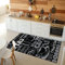 VIMODA Küchenteppich Teppichläufer Coffee Design Modern Kaffee Muster in Schwarz ideal für die Lounge oder Küche, Maße:60x100 cm