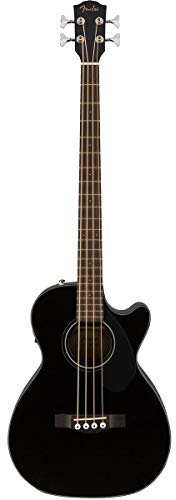 Fender CB-60SCE Acoustic Bass, Walnut Fingerboard, Black, Comes with Free Virtual Lessons