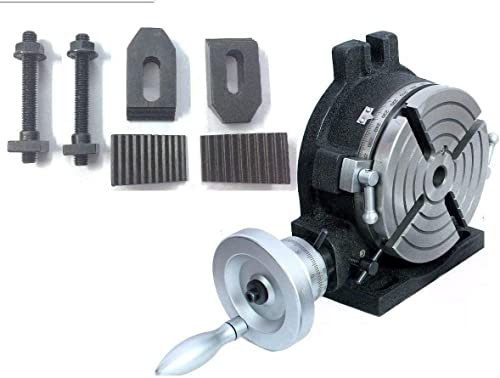 Precision 6 (150 mm) HV6-4 Slots Rotary Table with M8 Clamp Kit for Milling
