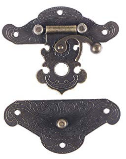 VOSAREA Serratura a Forma di Petto con Chiusura a Scrigno in Legno con Serratura Decorativa Vintage retrò (Formato)