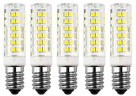 HiBay 7W LED Glühbirnen E14 Lampen Kaltweiß 75LEDs Leuchtmittel Spots Birnen Energiesparlampe ersetzt 45W Halogen Lampe 6000K 230V,Nicht Dimmbar,5er-Pack