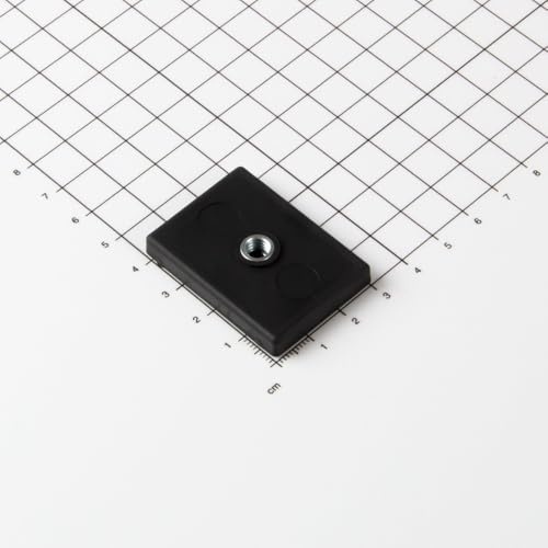 Magna-C® Gummierter Magnet mit Innengewinde 43x31x6,9mm | Ideal für lackierte Flächen