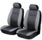 Carseatcover-UK Front Pair of GREY/BLACK KNIGHTSBRIDGE LEATHER LOOK Car Seat Covers