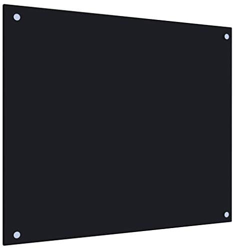 vidaXL Küchenrückwand Spritzschutz Fliesenspiegel Glasplatte Rückwand Herdspritzschutz Wandschutz Herd Küche Schwarz 70x60cm Hartglas