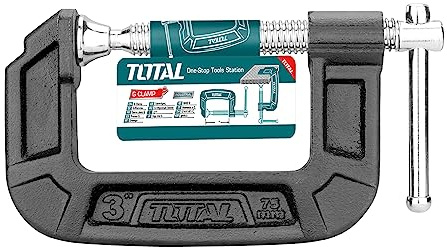 TOTAL - Tornillo de Apriete - Medida 150 mm - Adecuado para Trabajos de Carpintería - Sujeta Piezas Para un Fácil Manejo - Rosca en Forma de T - Acero Maleable