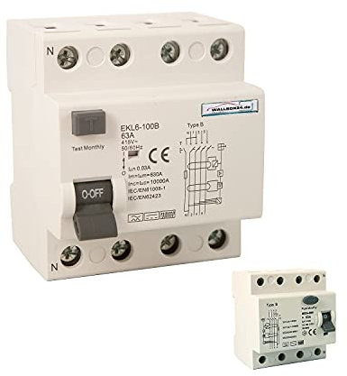 Wallbox24 Fehlerstromschutzschalter RCCB 63A 4-pol.Typ B Ladegerät Elektroauto Wallbox