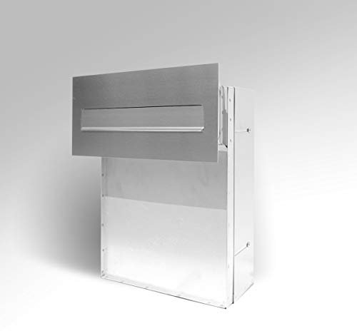 Mauerdurchwurf Briefkasten Edelstahl V2A einbau Mauerstärke ab 19 bis 25,5cm