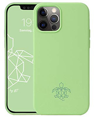 turtleandcase Silikonhülle für iPhone 12/12 Pro (6,1) - Liquid Silicone Case - Kostenloses Panzerglas - Hochwertiges Silikon mit Rundumschutz - Kratzfestes Mikrofaserfutter Schutzcase (Matcha Grün)