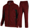 donhobo Herren Jogginganzug Trainingsanzug Sportanzug Fußball Sporthose Hoodie Hose für Gym Warm Tracksuit (02Weinrot, XL)