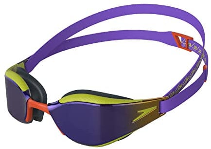 Speedo Unisex-Adult Fastskin Hyper Elite Mirror Swimming Goggles, Lila/Grün, Einheitsgröße