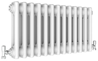 Traditional 2 Column Central Heating Radiator Horizontal Rads Cast Iron Style White 300x605mm