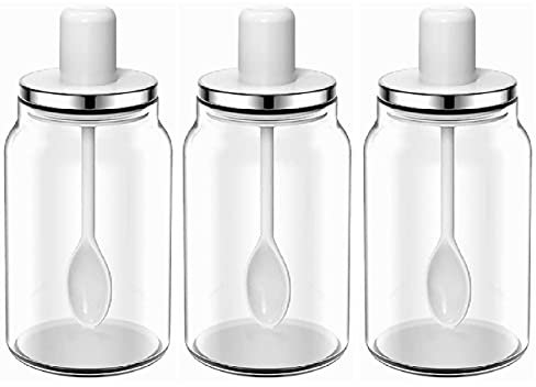 Contenitore per condimenti Contenitore per sale zucchero Contenitore per zucchero Bottiglia per condimenti (bianco 220ml * 3)