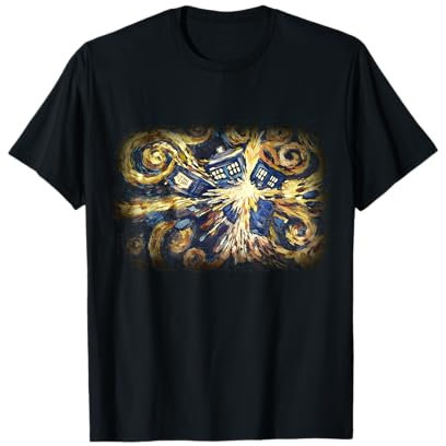 Art Tardis Van Gogh Ventilateur de science-fiction Voyage dans le temps T-Shirt