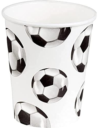 Boland 62521 - Juego de 10 tazas de fiesta de fútbol, 210 ml, ecológicas, 100% papel, cumpleaños