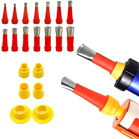 SPORTARC 22 Stück Edelstahl-Dichtungsdüsen-Applikator mit Bodenabdichtungs-Finish Edelstahl DichtungsdüSe Applikator Dichtungsfinisher Silikon Dichtmittel Finishing Werkzeug KüChe Badezimmer