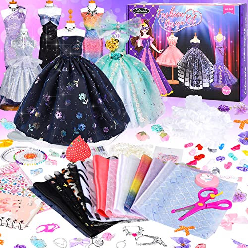 colmanda Modedesign Mädchen, Mannequin Fashion Designer Bastelset Mädchen Nähsets Kinder, Bastelsets Modedesign Kunsthandwerk Nähsets für Kinder Geburtstag Mädchen Geschenke 6 7 8 9 10 11 12 Jahre