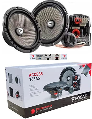 KIT Set pour Focal Access 165AS 1 kit 2 Voies 16,5 cm 165 mm 6,5 de diamètre 60 Watts rms 120 Watts Max 4 ohm 91,3 DB 2 woofers 2 tweeters 2 crossovers, kit Paire + 5 Autocollants offerts