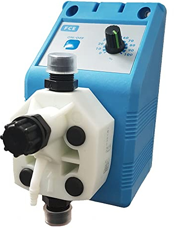 AcquaHome - Bomba dosificadora electromagnética EMEC mod. FCE 1022 FP 230 VAC – Dosificación de productos químicos constante, 2,2 l/h – 10 bar, con regulación de la velocidad