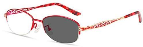 JYCCH Neue 3-in-1-Lesebrille, intelligenter Farbwechsel/Progressive Multifokus-/Anti-Blaulicht-Brille für Männer und Frauen, Dioptrie +1,00 bis +3,0, Rot, 2,00 (Rot 1,75)