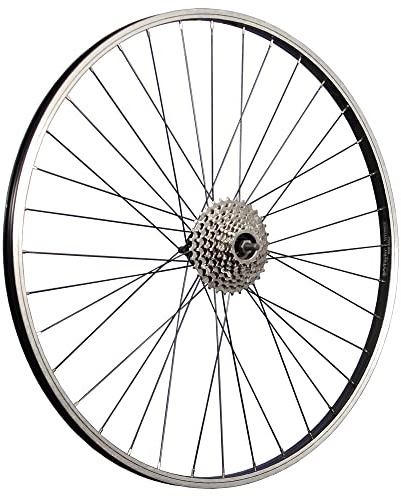 28 Zoll Fahrrad Hinterrad Aluminiumfelge mit 8 Fach Schraubkranz schwarz