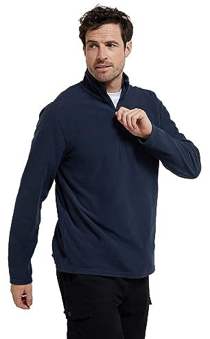 Mountain Warehouse Camber II Mens Half-Zip Fleece - Microfleece Sweatshirt Everyday Wear - Spring Summer, Outdoors, Travelling & Hiking Navy M