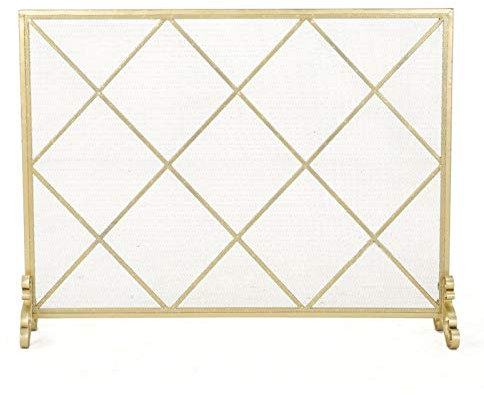 Funkenschutzgitter Schmiedeeisen Große Bildschirm Kamin-Bildschirm-Iron-Kunst-Kamin-Partition-Bildschirm-Zaun-Feuerfest- und Anti-Scald-Kamin-Bildschirm, 39 W x 30.3 H x 8.7  Funkenschutz ( Color :