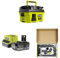 Ryobi - Aspirateur eau et poussière 18V - 105 AW - 1500 L/min - 11 L- livré avec un kit 6 accessoires pour nettoyage Automobile, 1 batterie 4Ah, 1 chargeur rapide