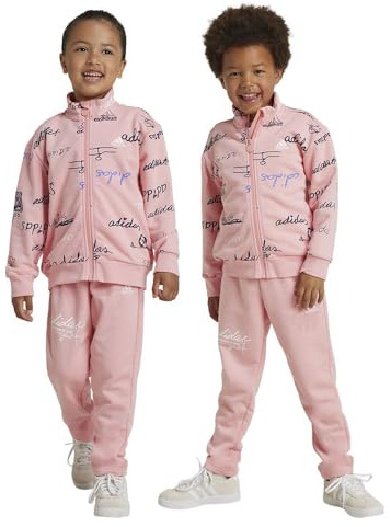 adidas Unisex Kinder Brand Love Little Kids Tracksuit, semi pink spark/legend ink/preloved ink, 6-7 Years