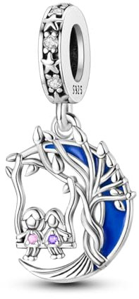 Hapour Charms kompatibel mit Pandora-Armbändern baumelnde Charms aus Sterlingsilber für Armbänder Halsketten Herz Schmetterling Tier Reise Sonnenblume Mond Baum süße Katzenanhänger Perlen-DIY-Charm